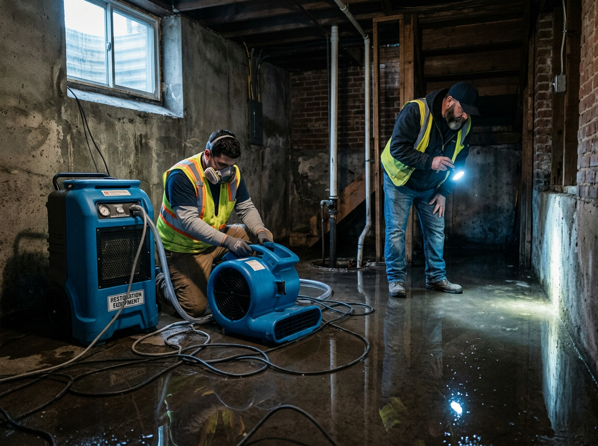 Puroclean Property Paramedics — Water Damage Restoration crew at work in Orange, NJ
