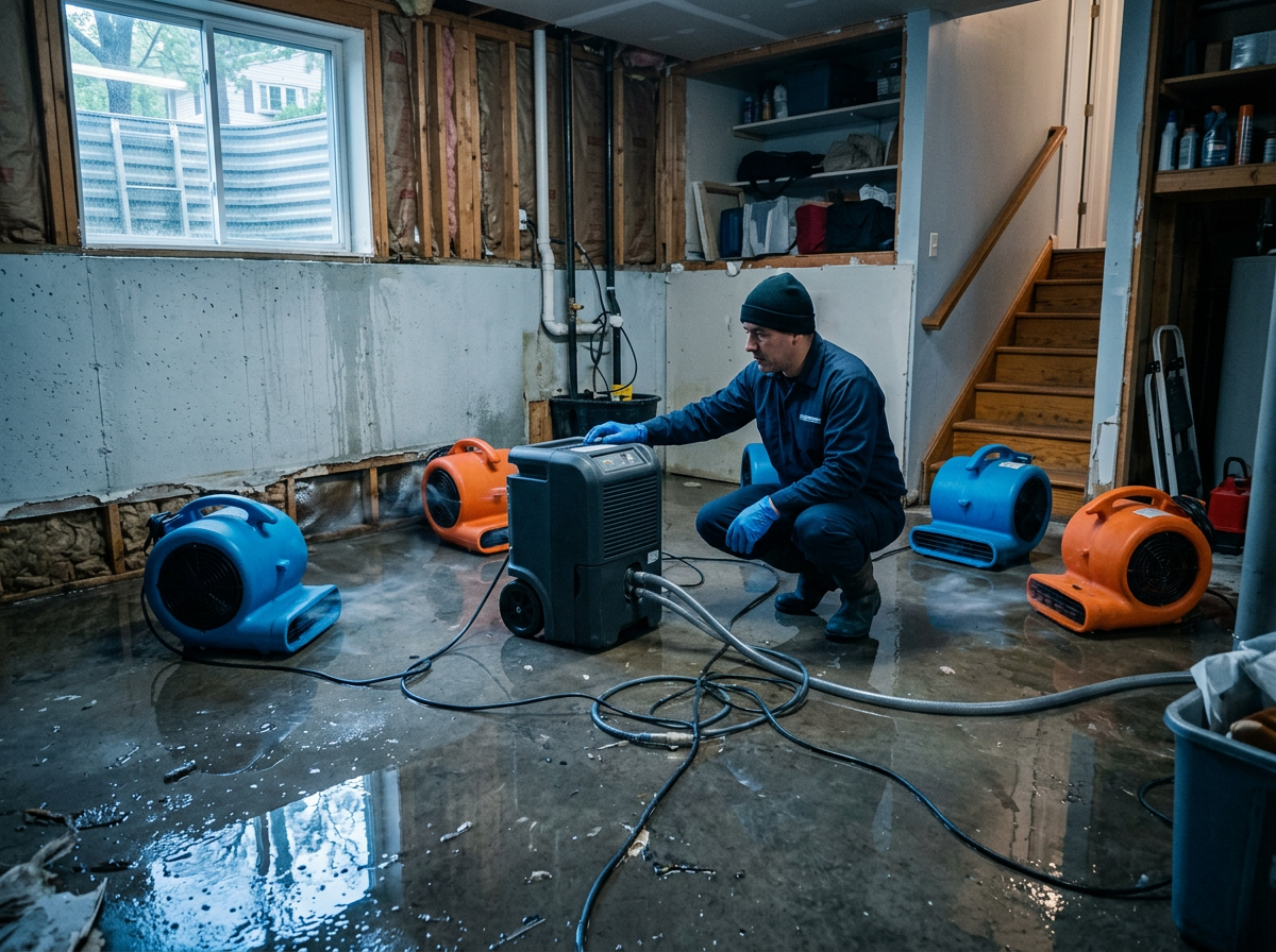 Rainbow Restoration of Boonton & West Milford — Water Damage Restoration crew at work in West Milford, NJ