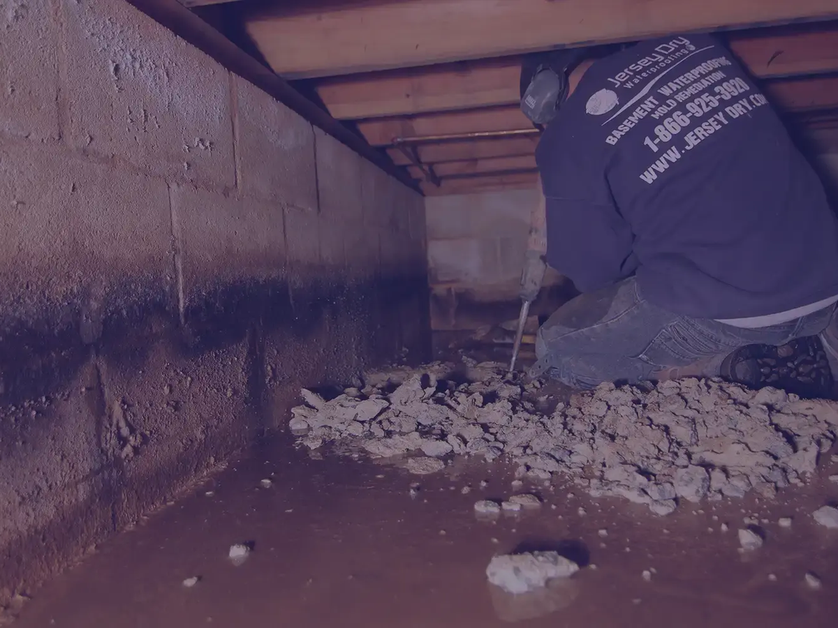 Jersey Dry Waterproofing — Waterproofing crew at work in Bayonne/East Newark/Harrison/Hoboken/JC/Kearny, NJ